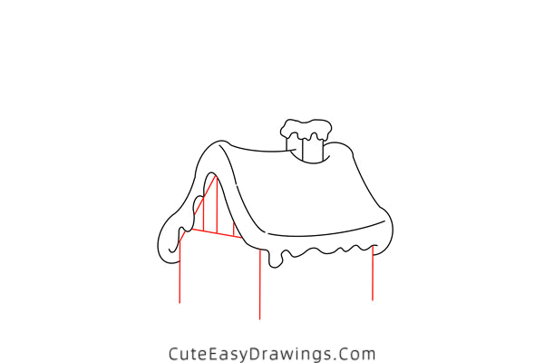 how to draw a cabin in the snow - www.cuteeasydrawings.com