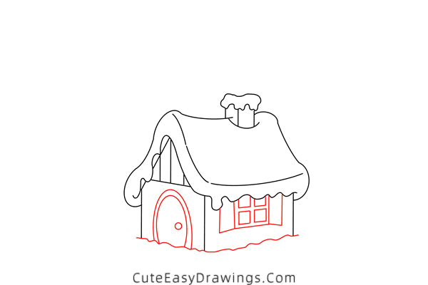 how to draw a cabin in the snow - www.cuteeasydrawings.com