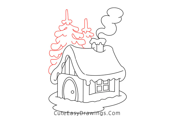 how to draw a cabin in the snow - www.cuteeasydrawings.com