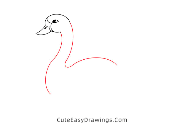 how to draw a swan in water - www.cuteeasydrawings.com