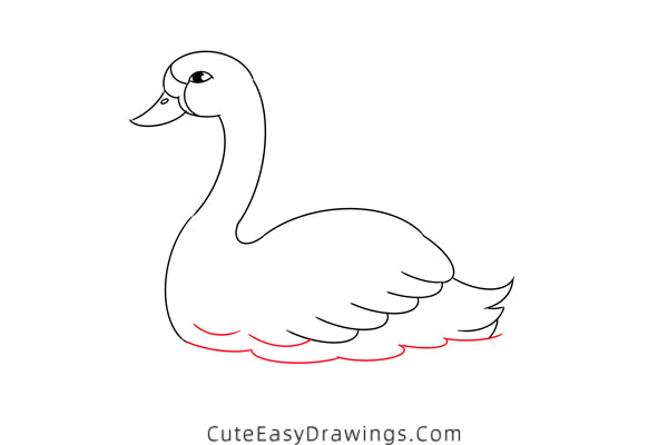 how to draw a swan in water - www.cuteeasydrawings.com