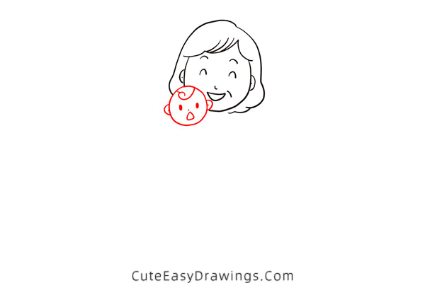 how to draw a mom and baby - www.cuteeasydrawings.com