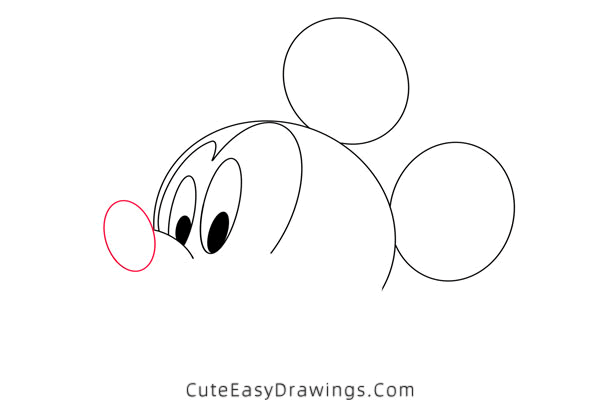 how to draw mickey mouse face - www.cuteeasydrawings.com