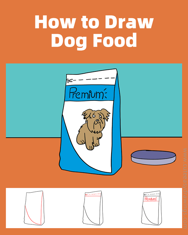 how to draw dog food - www.cuteeasydrawings.com