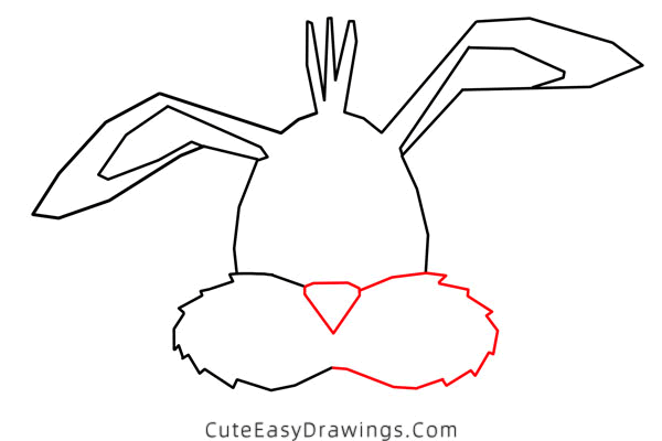 how to draw a rabbit face - www.cuteeasydrawings.com