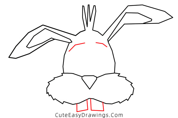 how to draw a rabbit face - www.cuteeasydrawings.com