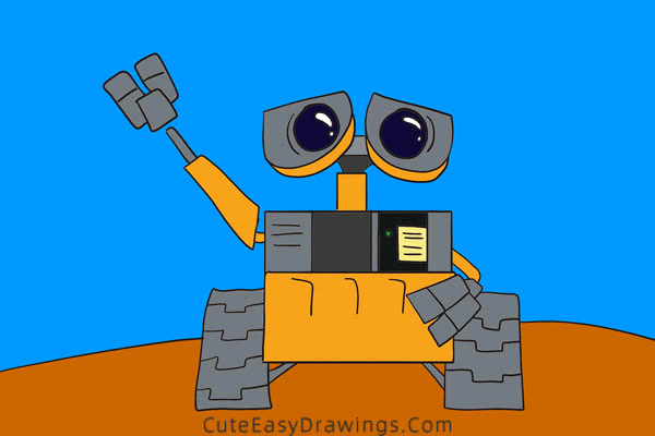 how to draw wall-e - www.cuteeasydrawings.com