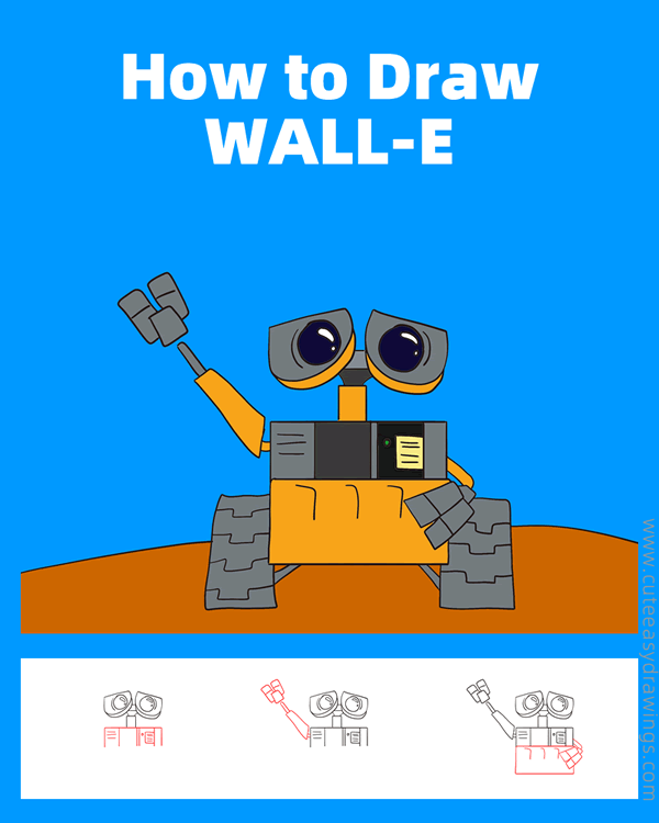 how to draw wall-e - www.cuteeasydrawings.com