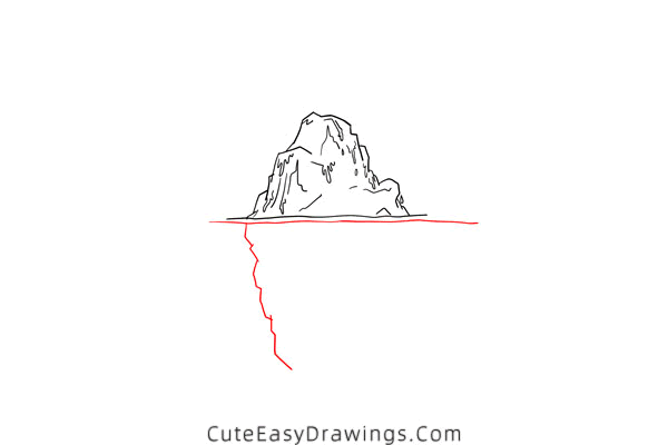 how to draw an iceberg - www.cuteeasydrawings.com