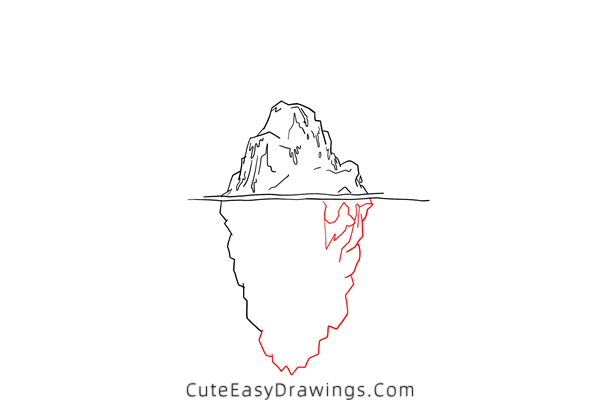 how to draw an iceberg - www.cuteeasydrawings.com