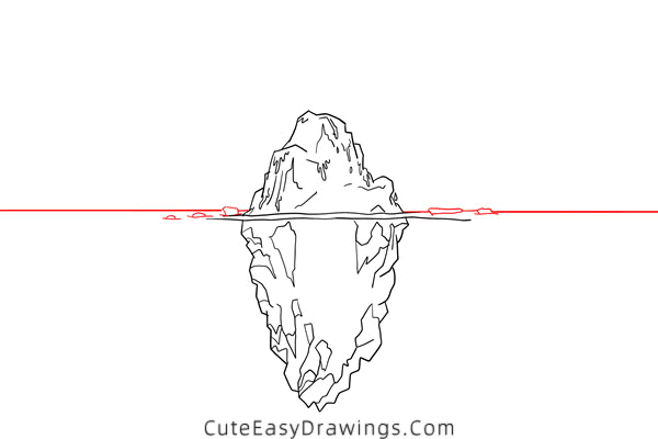 how to draw an iceberg - www.cuteeasydrawings.com