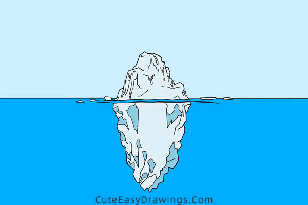 how to draw an iceberg - www.cuteeasydrawings.com