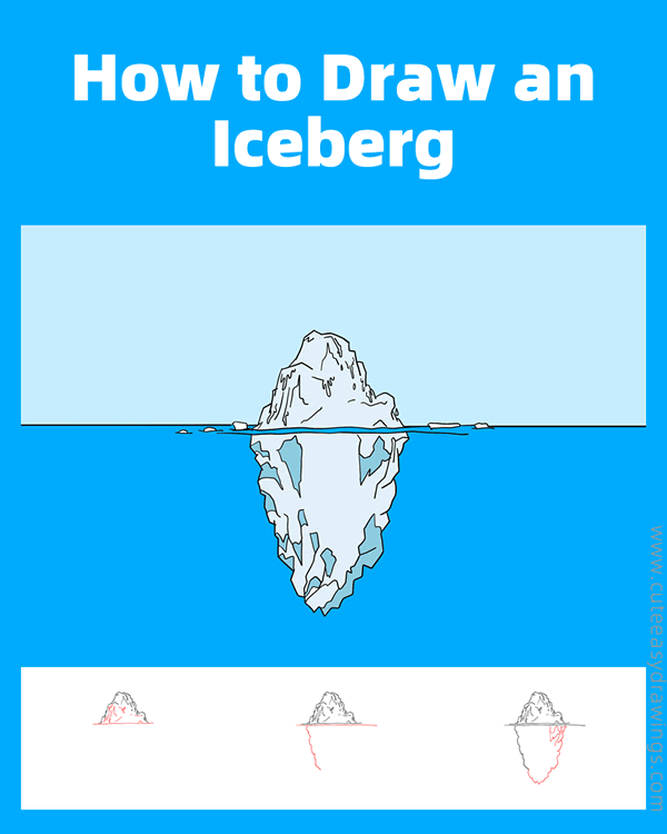 how to draw an iceberg - www.cuteeasydrawings.com