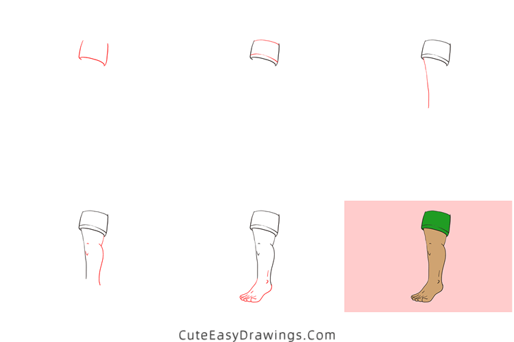 how to draw a leg - www.cuteeasydrawings.com