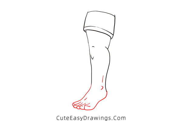 how to draw a leg - www.cuteeasydrawings.com