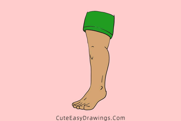 how to draw a leg - www.cuteeasydrawings.com