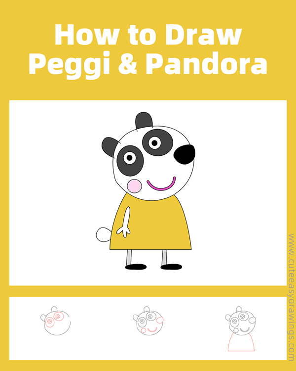 how to draw peggi and pandora panda - www.cuteeasydrawings.com