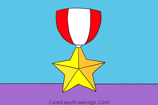 how to draw a medal - www.cuteeasydrawings.com