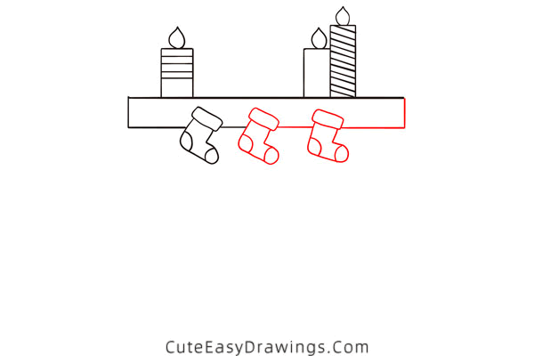 how to draw a fireplace - www.cuteeasydrawings.com