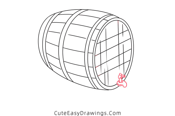 how to draw a beer keg - www.cuteeasydrawings.com