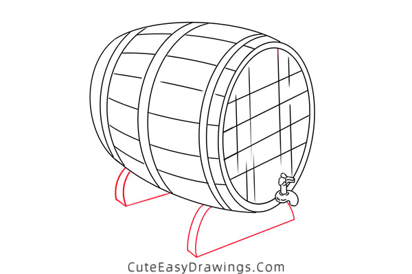 how to draw a beer keg - www.cuteeasydrawings.com