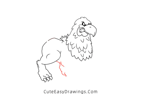 how to draw a griffin - www.cuteeasydrawings.com