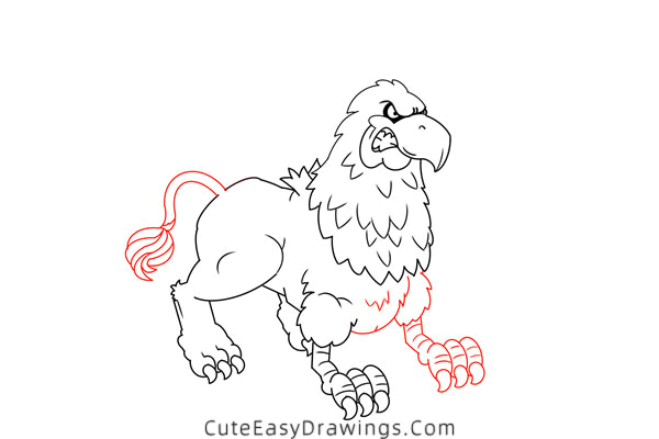 how to draw a griffin - www.cuteeasydrawings.com