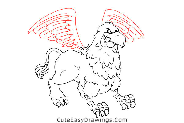 how to draw a griffin - www.cuteeasydrawings.com