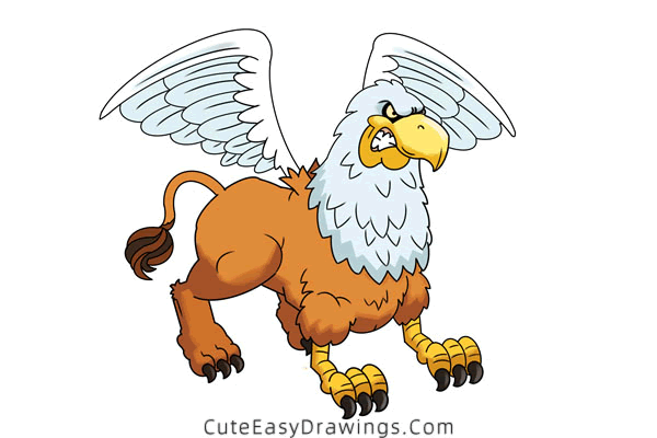 how to draw a griffin - www.cuteeasydrawings.com