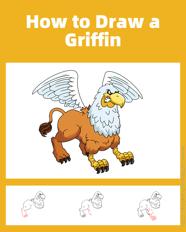 how to draw a griffin - www.cuteeasydrawings.com