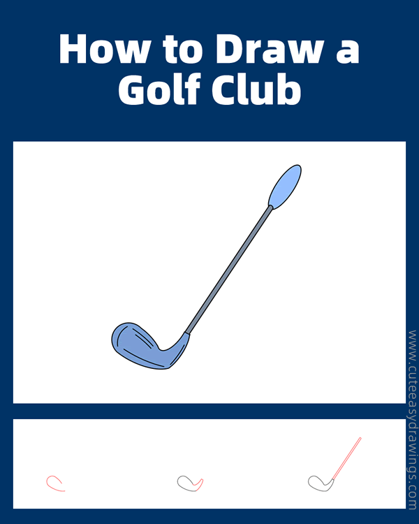 How to Draw a Golf Club Step by Step Cute Easy Drawings