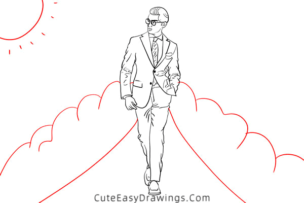 how to draw a cool man - www.cuteeasydrawings.com