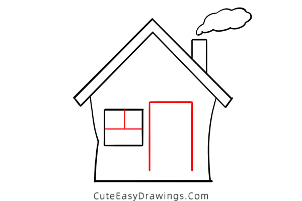 how to draw a small house - www.cuteeasydrawings.com