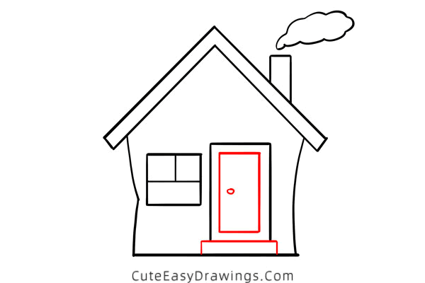 how to draw a small house - www.cuteeasydrawings.com