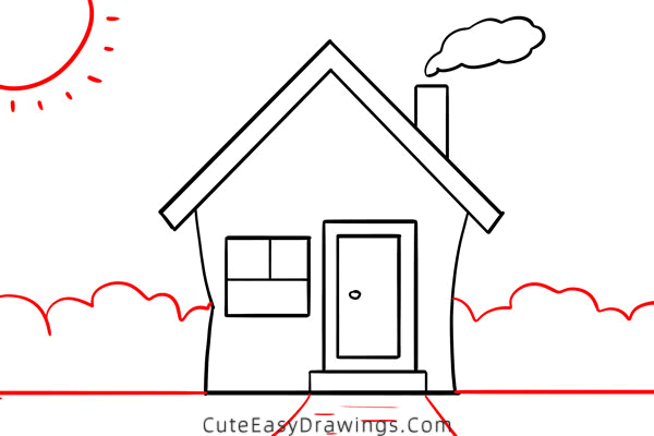 how to draw a small house - www.cuteeasydrawings.com