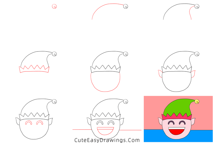 how to draw an elf face - www.cuteeasydrawings.com