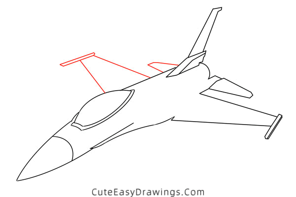 how to draw f-16 fighting falcon - www.cuteeasydrawings.com