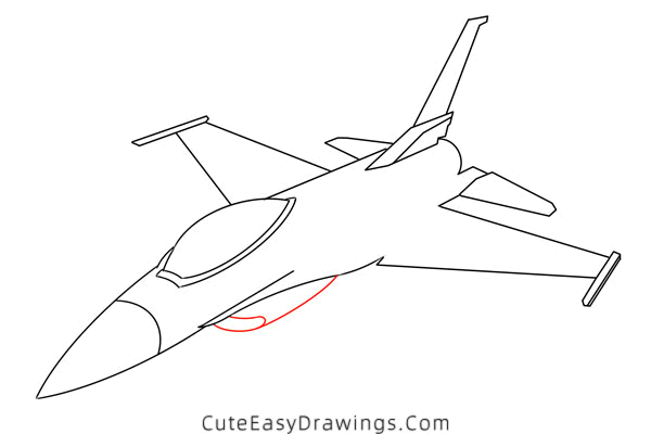 how to draw f-16 fighting falcon - www.cuteeasydrawings.com