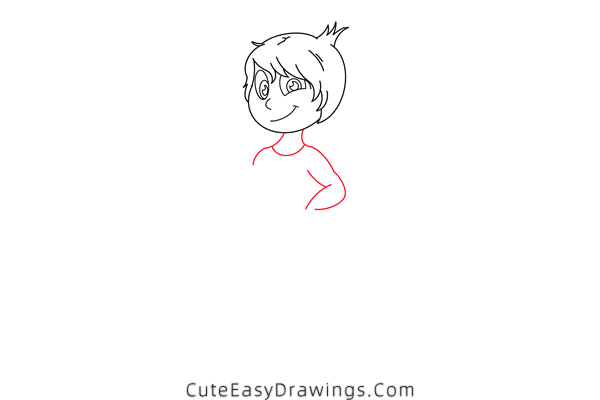 how to draw a girl with short hair - www.cuteeasydrawings.com