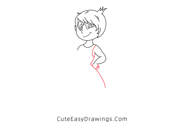 how to draw a girl with short hair - www.cuteeasydrawings.com