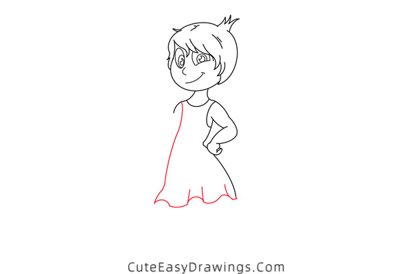 how to draw a girl with short hair - www.cuteeasydrawings.com