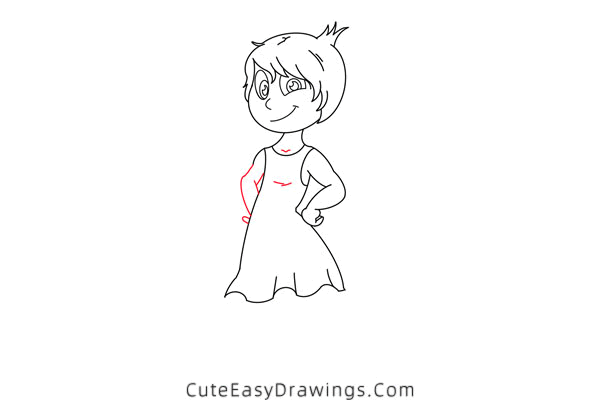 how to draw a girl with short hair - www.cuteeasydrawings.com