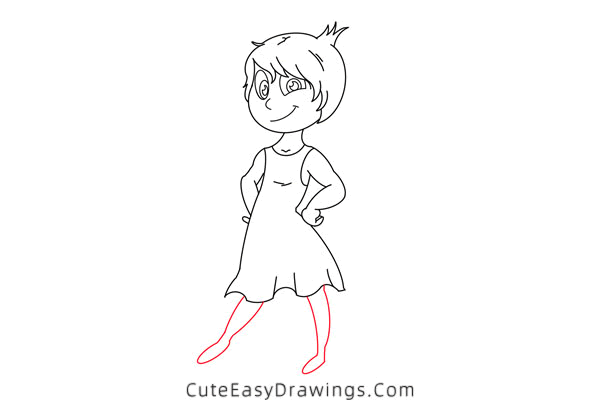 how to draw a girl with short hair - www.cuteeasydrawings.com