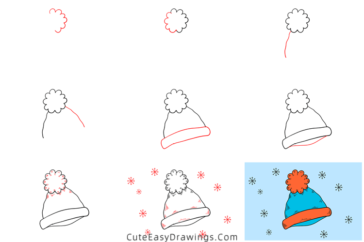 How to Draw a Winter Hat Step by Step Cute Easy Drawings