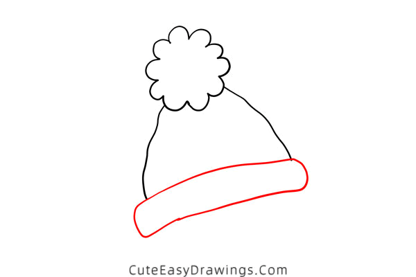 how to draw a winter hat - www.cuteeasydrawings.com