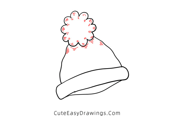 how to draw a winter hat - www.cuteeasydrawings.com