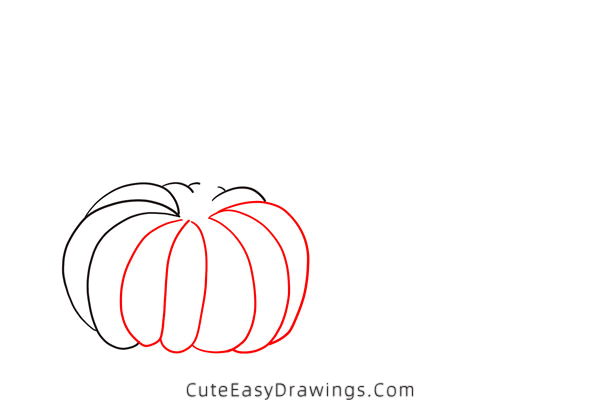 how to draw a pumpkin - www.cuteeasydrawings.com