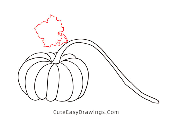 how to draw a pumpkin - www.cuteeasydrawings.com