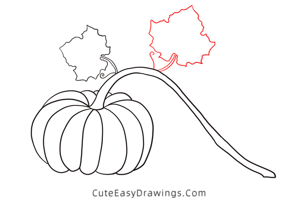 how to draw a pumpkin - www.cuteeasydrawings.com