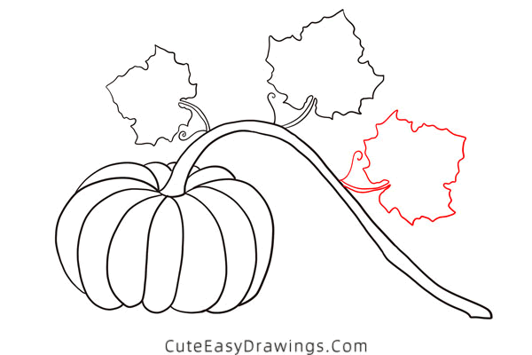 how to draw a pumpkin - www.cuteeasydrawings.com